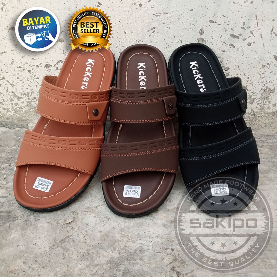 PROMO 2.2 COD SALE SANDAL PRIA DEWASA KICKERS BAN 2 TRENDI TERMURAH TERBARU / SANDAL SLOP TREPES KEREN / SAKIPO