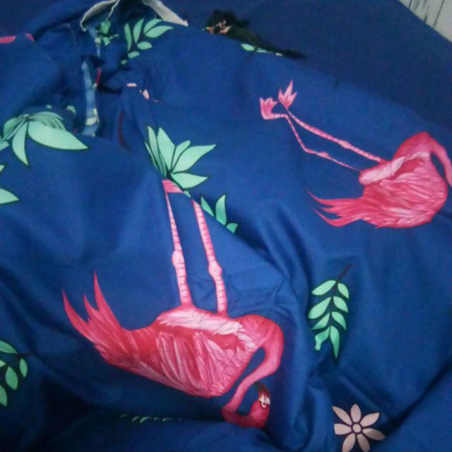 Fata - Sprei Motif Flamingo Navy Ukuran 100x200 / 90x200