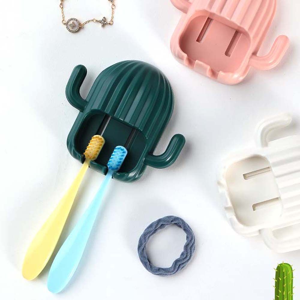 [Bathroom Wall Hanging Self Adhesive Cactus Toothbrush Holder] [Bathroom  Nail-Free Space Saving Storage Toothbrush Rack] [Multifunctional Organizer Shelf]