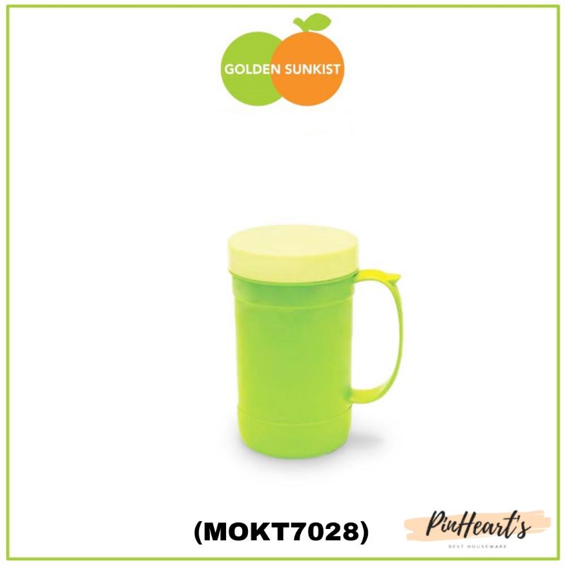 GOLDEN SUNKIST - MUG / CANGKIR TUTUP PLASTIK GOLDEN SUNKIST MOKT 7028 | GELAS TUTUP SUNKIST