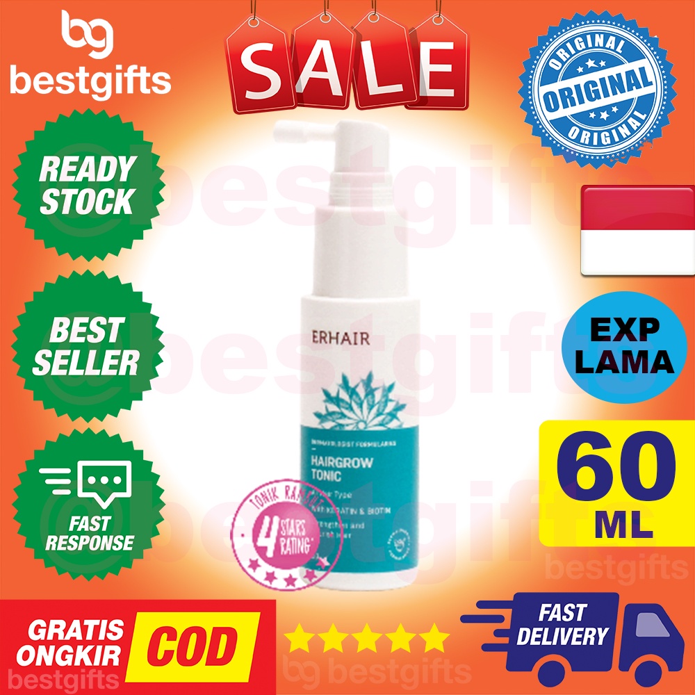 ERHA ERHAIR HAIRGROW TONIC HAIR GROW TONIK PERTUMBUHAN KEKUATAN RAMBUT BARU RONTOK BOTAK TIPIS 60 ML