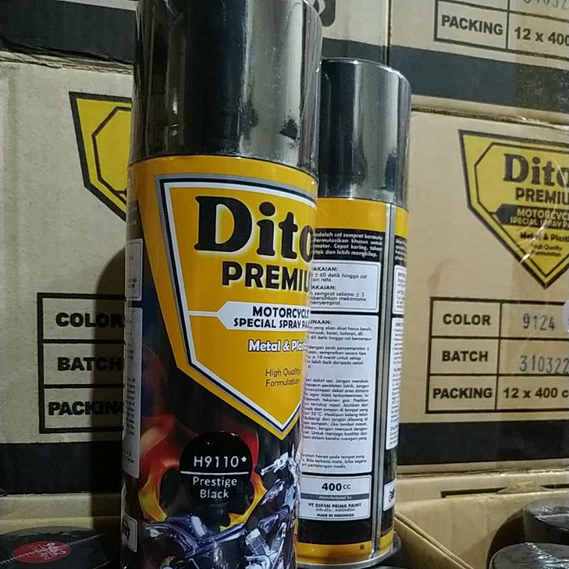 cat semprot / pilok diton premium 400cc hitam, black, black doff, black semi doff, black metalic, nmax matte black, prestige black