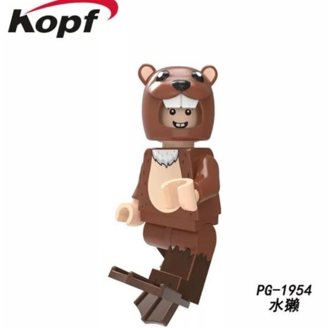 Lego animal otter minifugure guy girl suit No Dus mainan edukasi anak karakter hewan