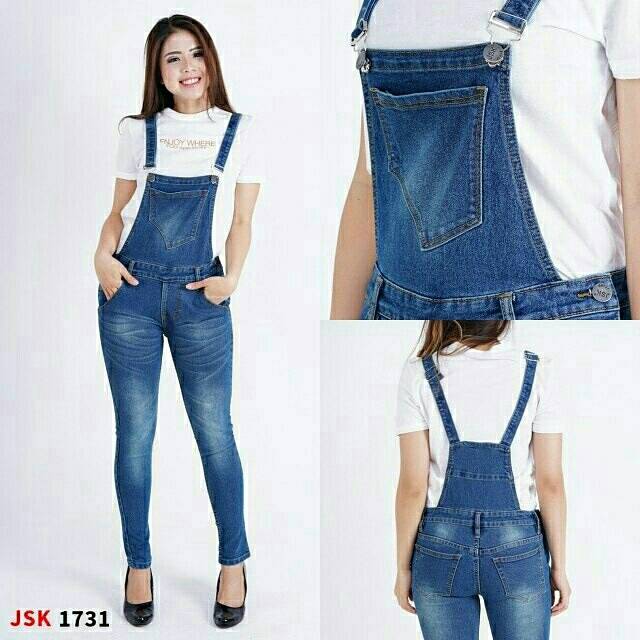 Bisa COD (27-34) JSK overall jeans  jumbo bigsize