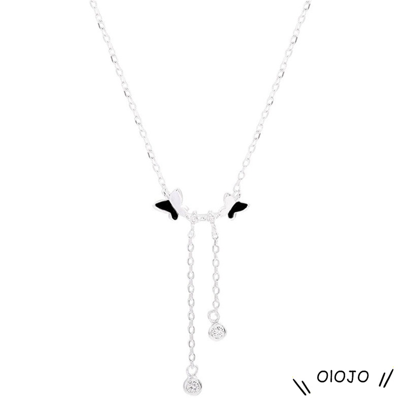 Gaya Korea Baru Liontin Kupu-kupu Desain Kalung Wanita Sederhana Temperamen Rantai Klavikula - Ol