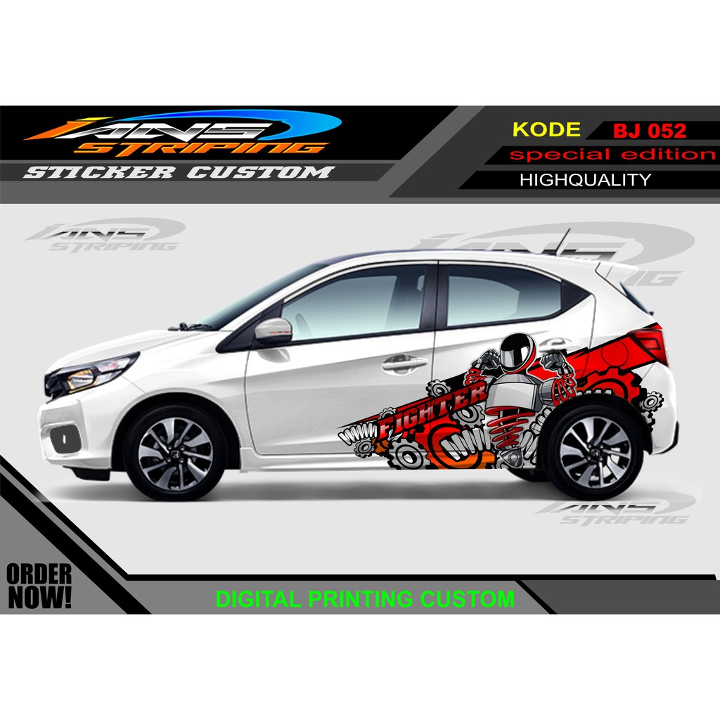 STIKER MOBIL SAMPING KARTOON/ DECAL STICKER MOBIL BRIO, JAZZ DLL