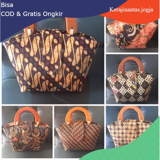 Tas Ember Batik Handle Kayu / Tas Resepsi / Tas Batik