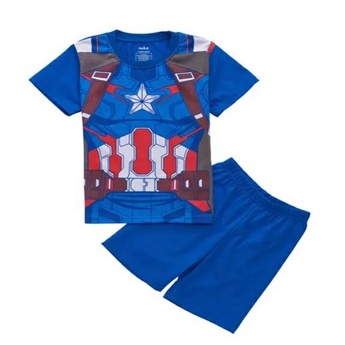 Baju setelan anak  import. baju anak branded . BAJU RUMAH ANAK . Baju superhero. baju kartun. Baju disney. Baju ironman . captain america . doraemon. cars-CAPT. AMERICA