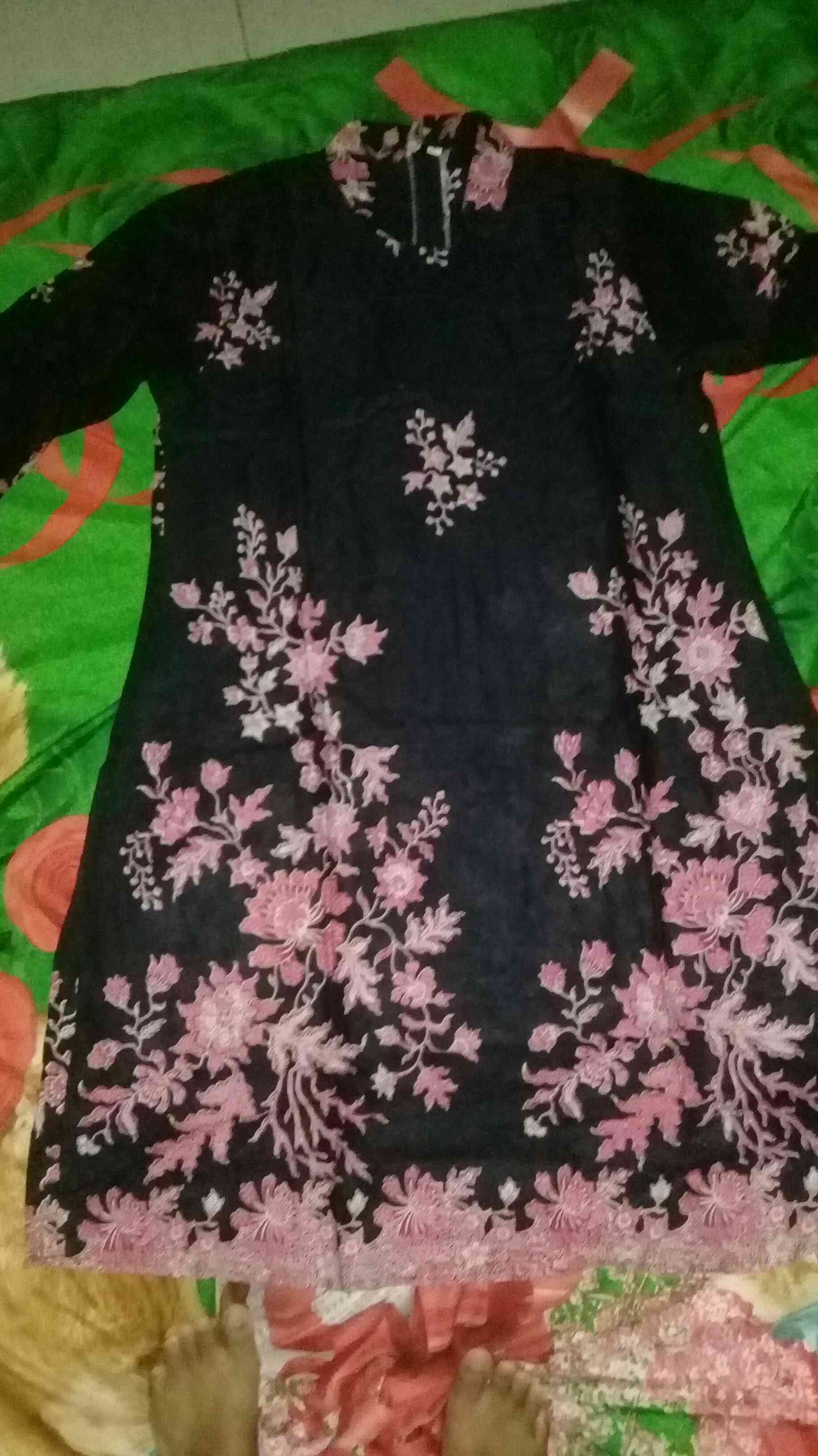 Batik Tunik Shibori Jumputan Terbaru Size S-3l / Hrb026 Yelbor Navbor / Biru Putih