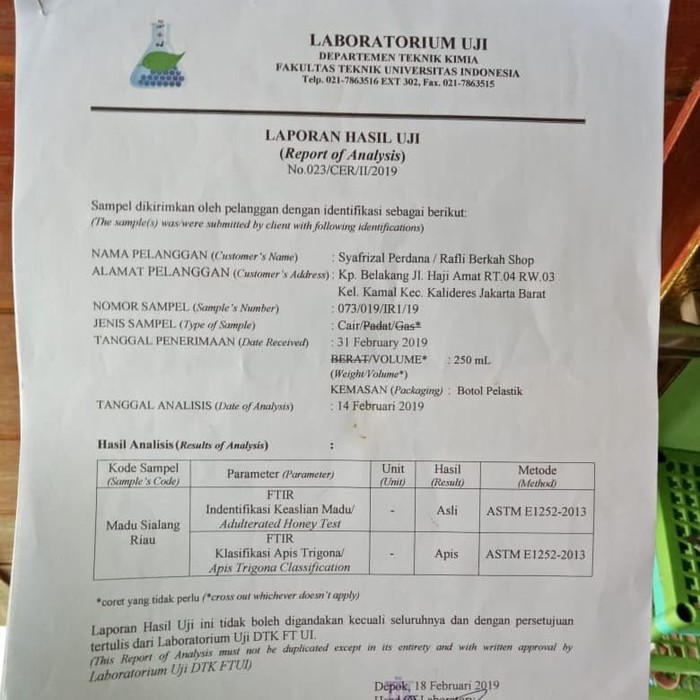

madu (murni) hutan sialang riau netto 1kg