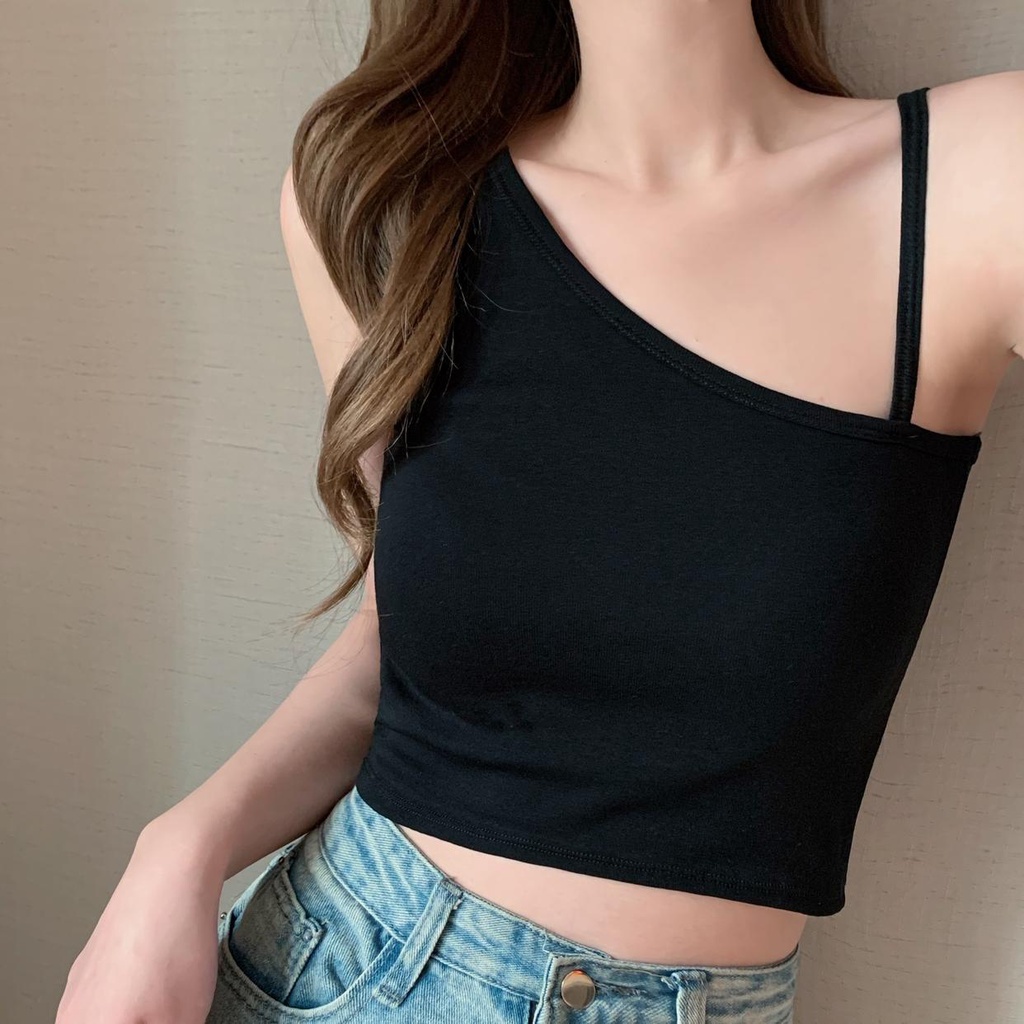 Miss H ~ 205 Tanktop Crop top Wanita Model Tali Samping Cewek korea tank top cup