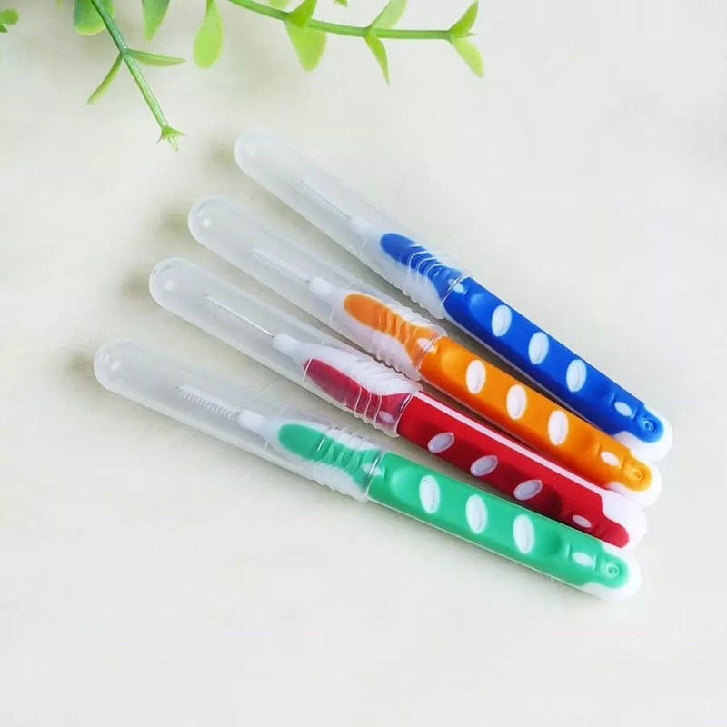 10 Pcs Sikat Gigi Ortho Behel Kawat Gigi Interdental Brush Tusuk Floss Y Shaped Bentuk