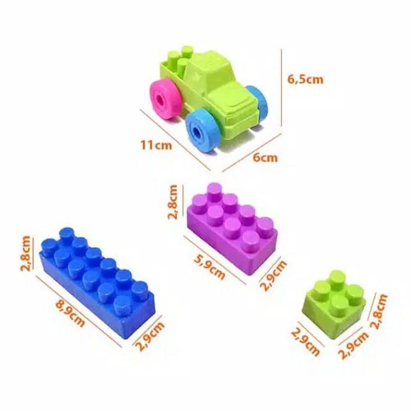 Mainan creative block isi 266 pcs| Mainan edukasi anak bermain sambil belajar