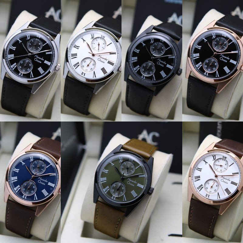 JAM TANGAN PRIA ALEXANDRE CHRISTIE AC 6578 LEATHER ORIGINAL GARANSI RESMI 1 TAHUN