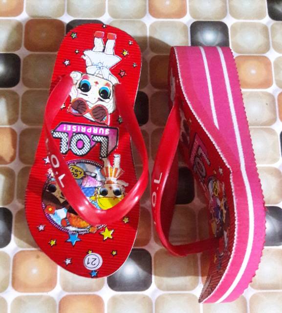 Sandal wedges L.O.L anak2 size 21/35 NEW