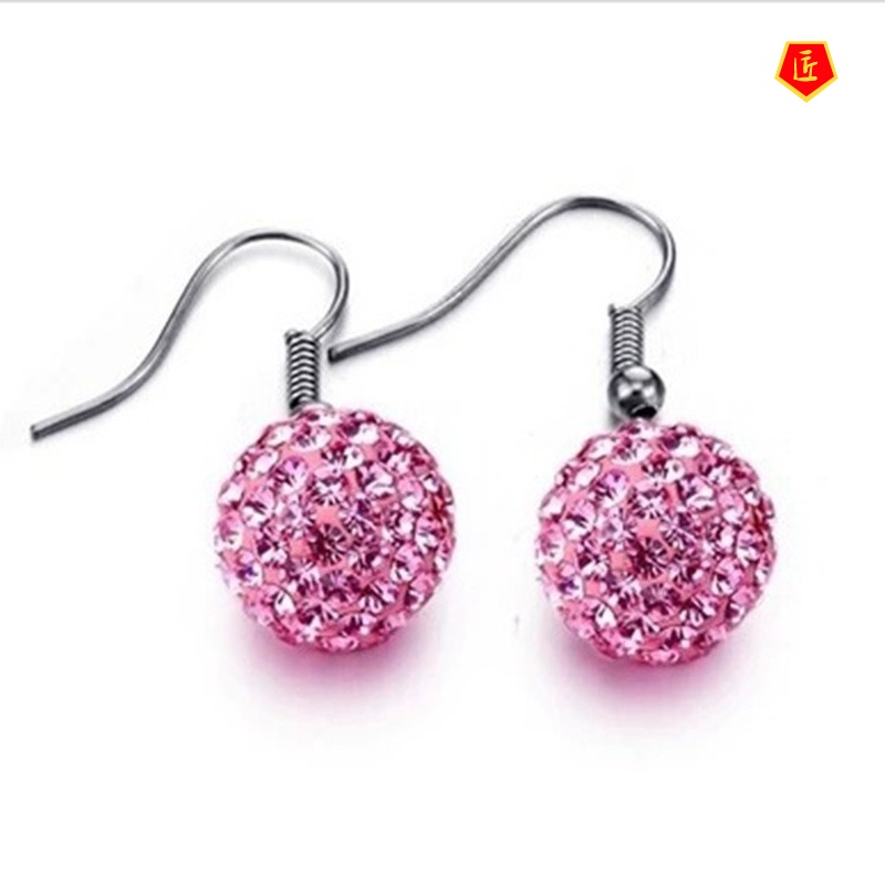[Ready Stock]Simple Stylish Colored Diamond Earrings