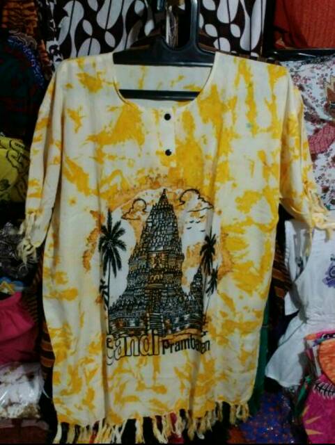 Kaos Kepyur Candi Prambanan Couple/ Baju Santai Pria Wanita khas Jogja Harga Murah Warna Warni