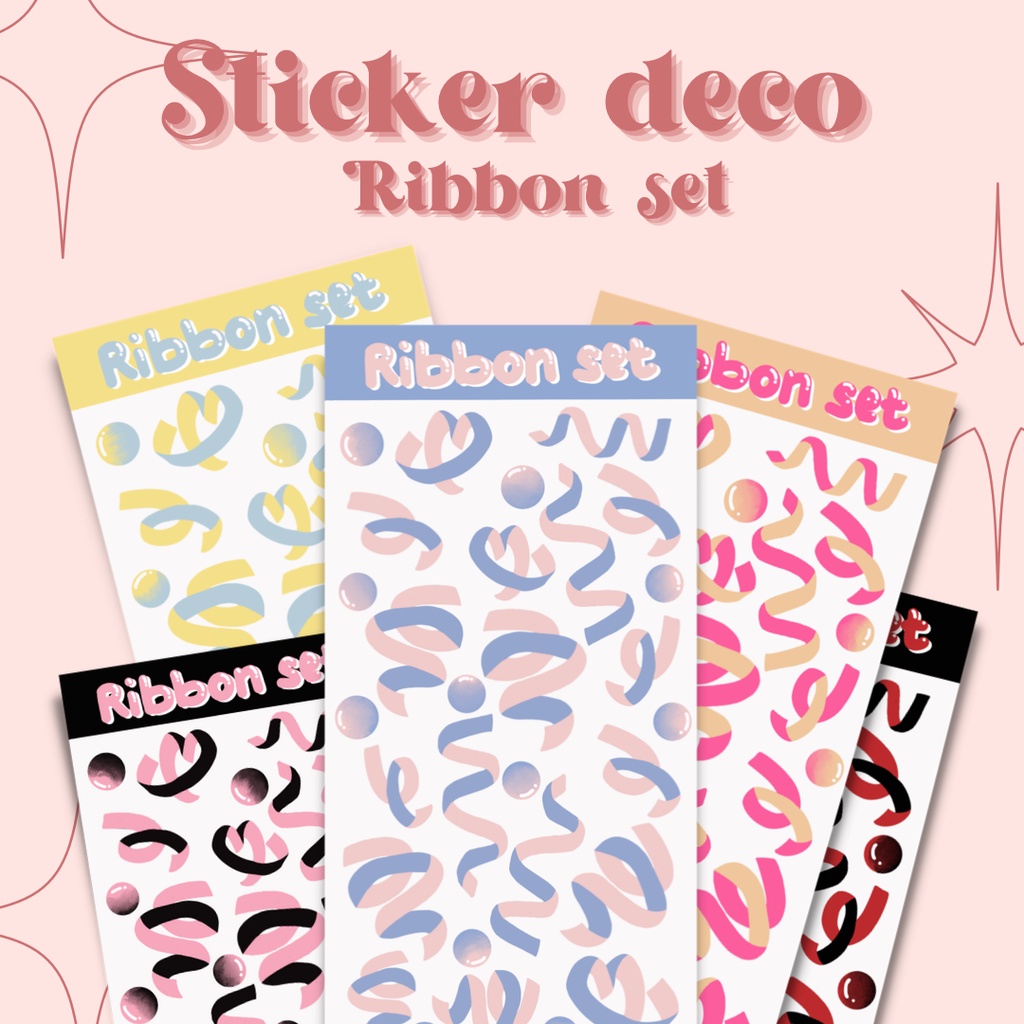 

Stiker Deco Ribbon Set Warna-Warni Sticker Deco