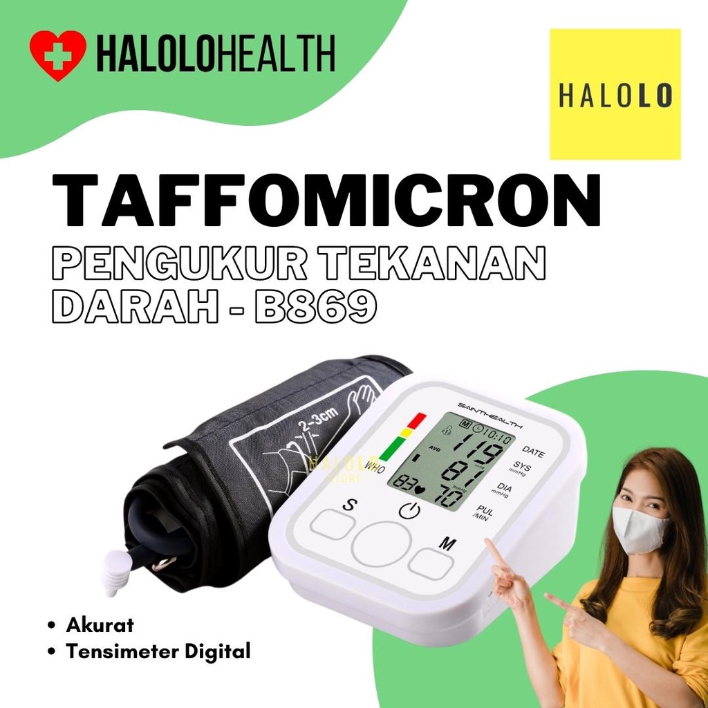 Original Tensimeter Digital TaffOmicron B869 Alat Ukur Tekanan Darah Tensi Exp Baru