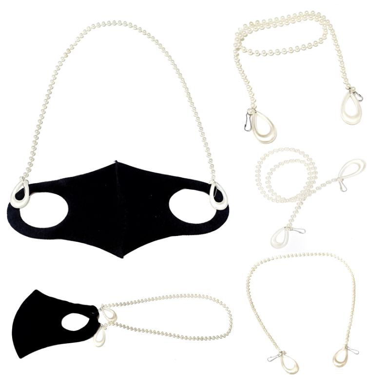 Kalung Gantungan Masker Strap Hanging Mask Korean Teardrop Pearl String Series