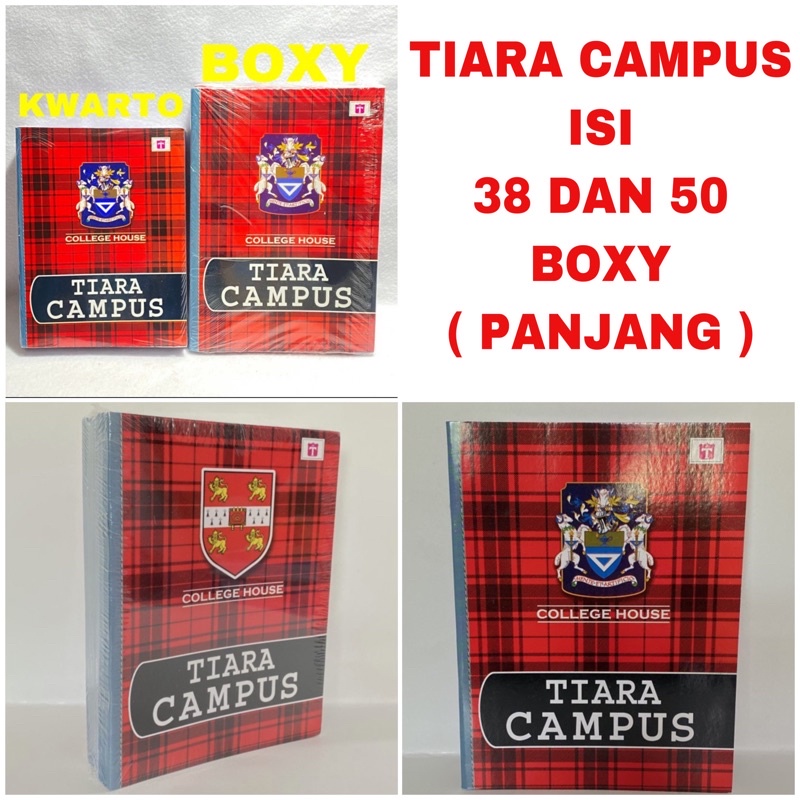 

BUKU TULIS TIARA CAMPUS BOXY ( PANJANG ) ISI 38 LEMBAR DAN ISI 50 LEMBAR / 1 PACK ISI 10 BUKU