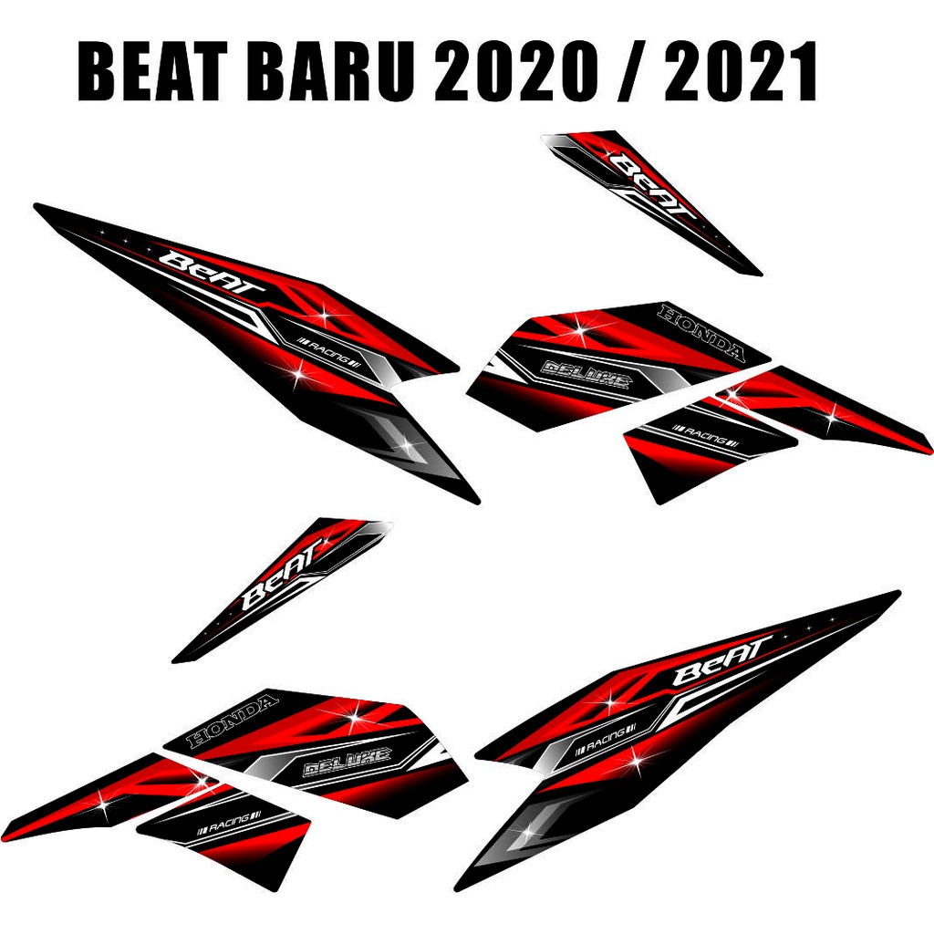 STRIPING-VARIASI RACING BEAT NEW DELUXE 2020 / 2021 STICKER BEAT TERBARU STRIPING