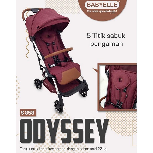 Stroller Babyelle Odyssey S-858 Compact Stroller Melipat Hanya Menggunakan 1 tangan