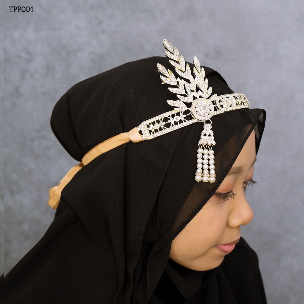 [READY STOCK] HEADPIECE SET TIARA HIJAB BRIDAL PESTA FASHION WANITA TPP001