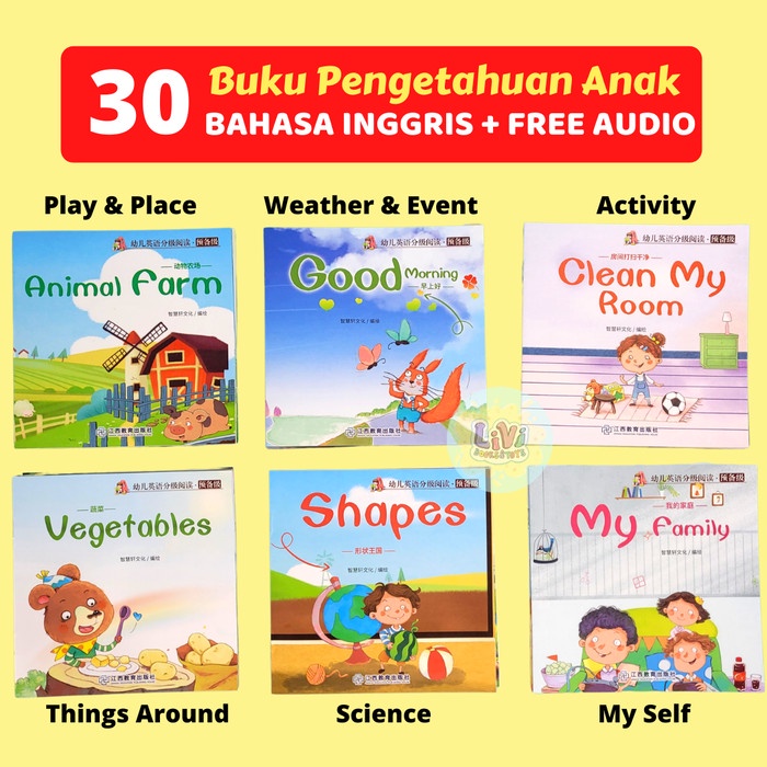 

READY STOCK PROMO 30 Buku Cerita Anak Bergambar Bahasa Inggris & Audio Impor Murah BR296