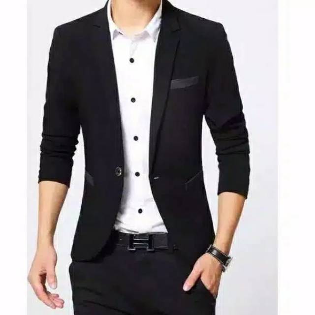 Blezer pria keren, jas casual jas kerja, blezer santai,