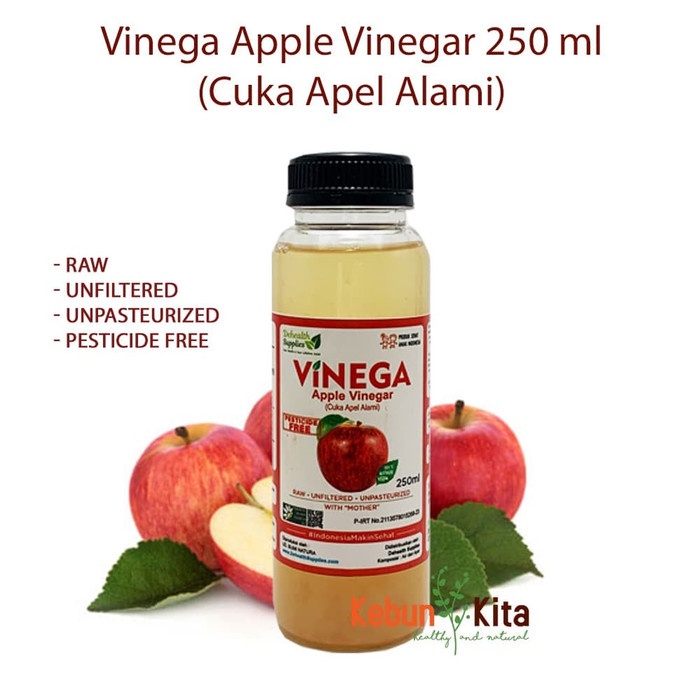 

Jual Vinega Apple Cider Vinegar 250Ml With The Mother (Cuka Apel Vinega)