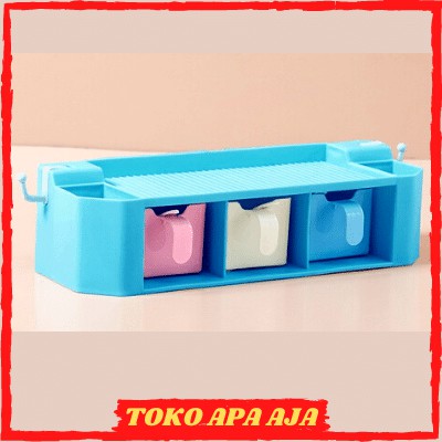 Rak Dapur 3 Kotak Rak Dinding Tempat Bumbu Rak Gantung Rak Bumbu Dapur Toples Plastik Rack A928