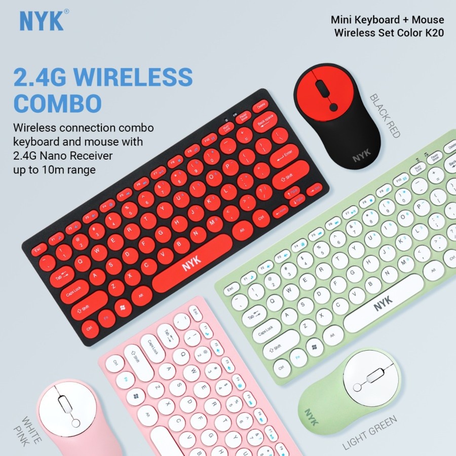NYK K20 Keyboard Membrane Wireless Mouse Optical