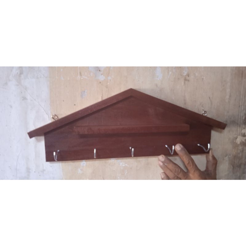 Cantelan baju topi kunci bahan kayu serbaguna