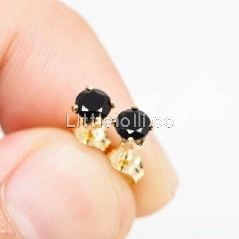 ANTING WANITA PRIA TITANIUM SWAROVSKI STUD EARING PREMIUM ANTIKARAT LITTLELOLLI.CO AKSESORIS TELINGA-T.Stud SIRCONIA G.B