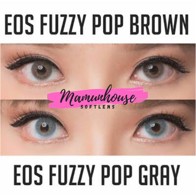 ORIGINAL Softlens EOS Fuzzy POP Series Soflens Gray Grey Brown Coklat Natural Minus Murah