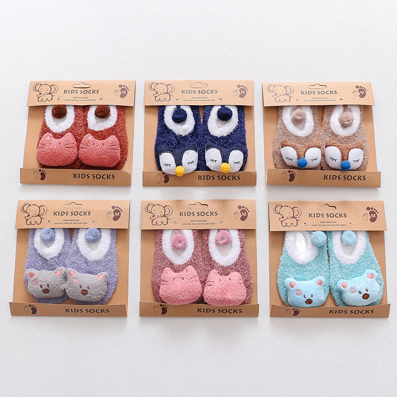 HIPPO LAND Kaos kaki anak bayi motif/Kaus kaki boneka kacang 107-108