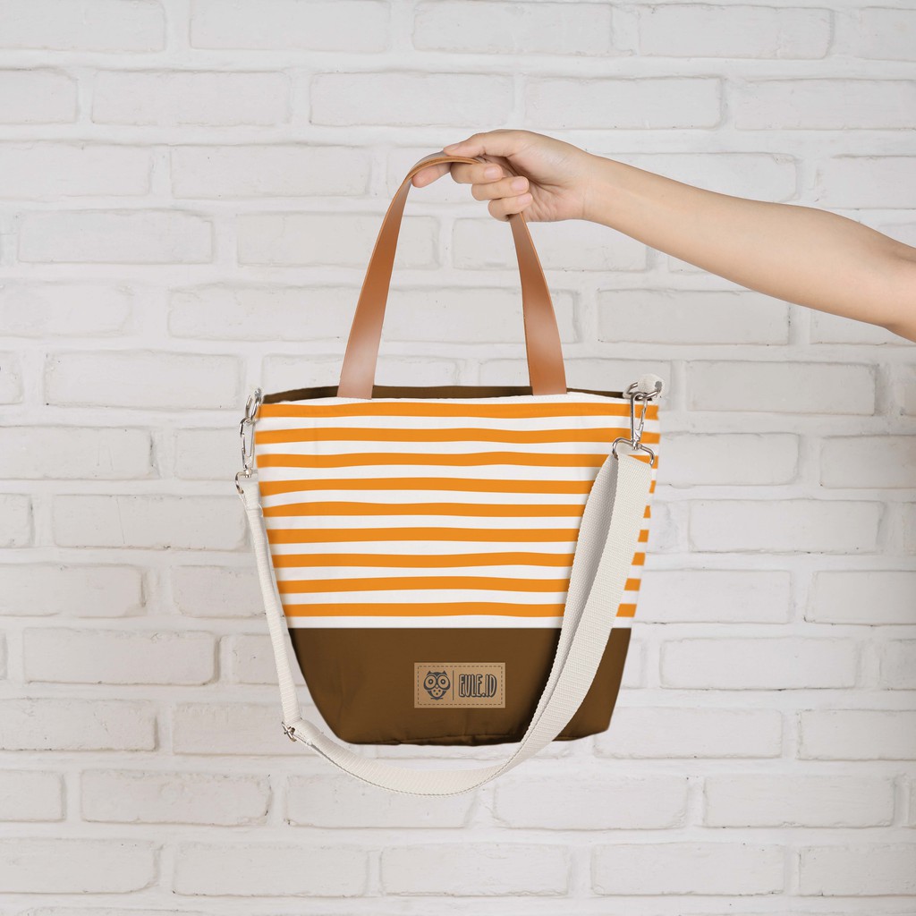 Sling Bag Kanvas Stripe Kuning