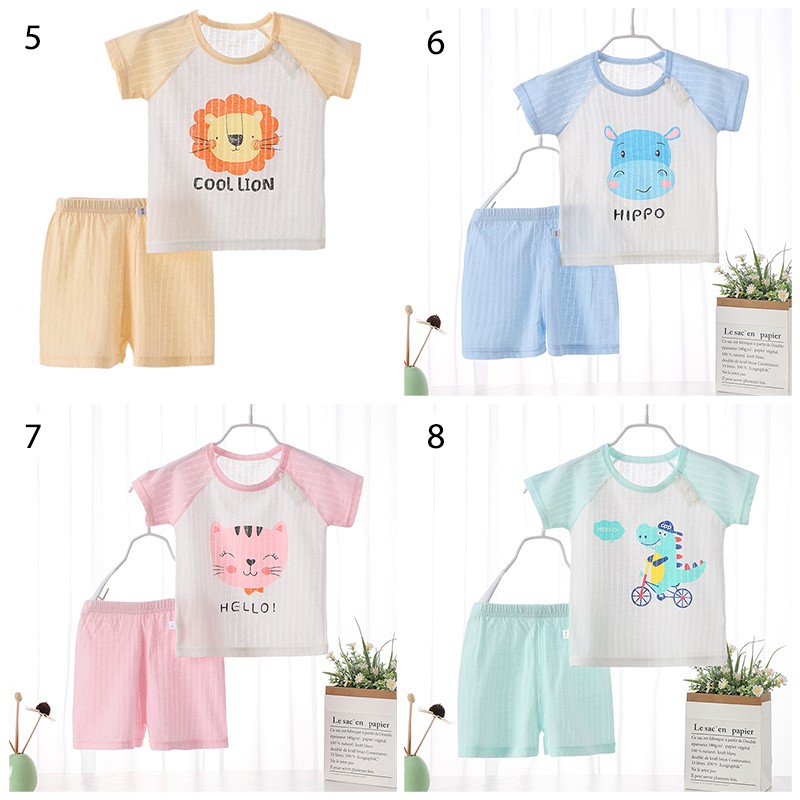 PREMIUM Baju Bayi Kaos Piyama Anak Setelan Celana Lengan Pendek Laki Perempuan COD Sweater Import