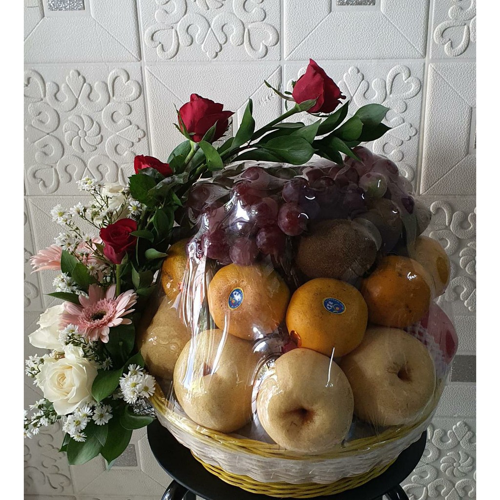 PARCEL BUAH | PARCEL ISI BUAH | PARCEL BUAH DENGAN BUNGA | PARCEL BUNGA