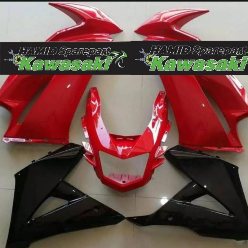 Cover body bodi set ninja rr new merah polos original kawasaki 100 persen ori