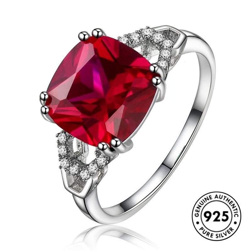 Cincin Sterling Silver 925 Dengan Sapphire Untuk Wanita