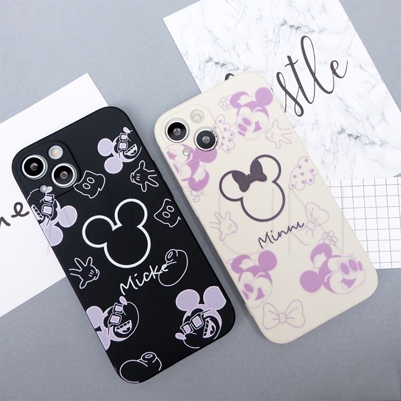 BARA | New! Mickey &amp; Minnie Case - Softcase fullcover for iPhone 6 7 8 X XS XR XSMAX 11 12 13 PRO PROMAX