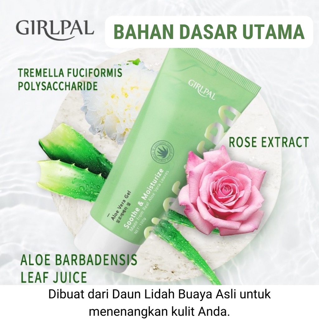 Girlpal Aloe Vera Gel Lidah Buaya Mousturizer Pelembab Wajah Moisturizer Gel Kulit Berminyak Aloevera Alovera Olevera Gel Lidah Buaya Ori Untuk Wajah Original Bpom