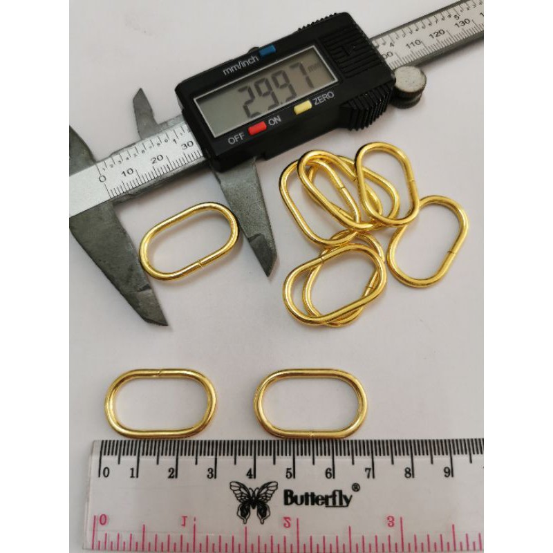[100pcs] ring oval 2,5cm / ring kapsul 25mm gold
