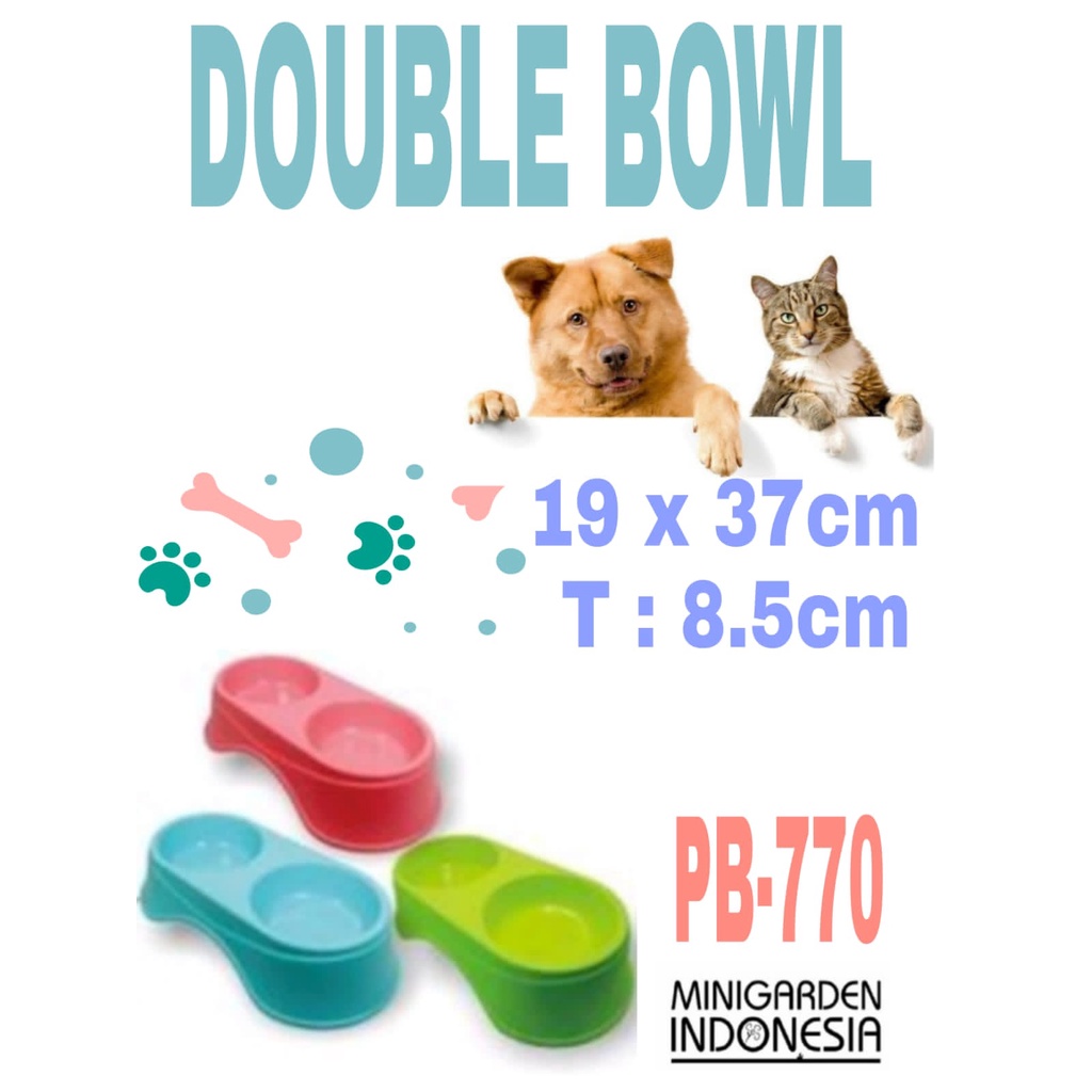 TEMPAT MAKAN ANJING pet bowl double bowl mangkok tempat minum hewan kucing