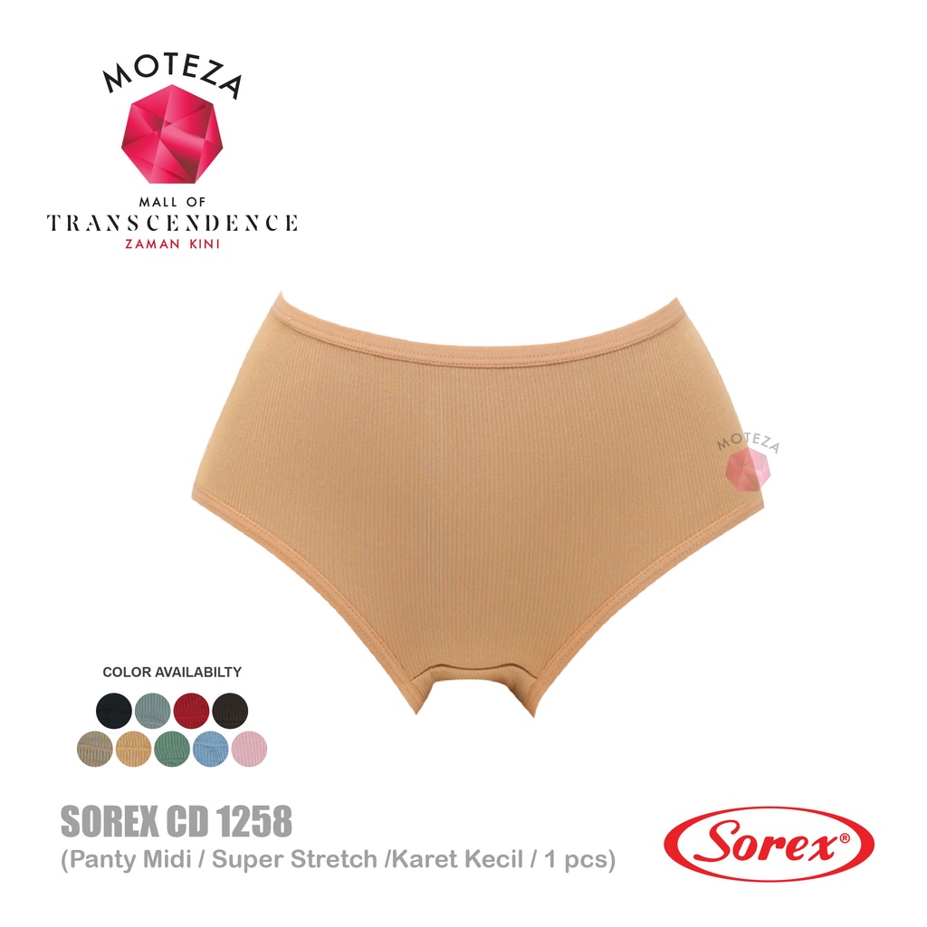 Sorex Celana Dalam Wanita - CD 1258 - Midi Panty - Super Stretch Karet Kecil - M - XXL