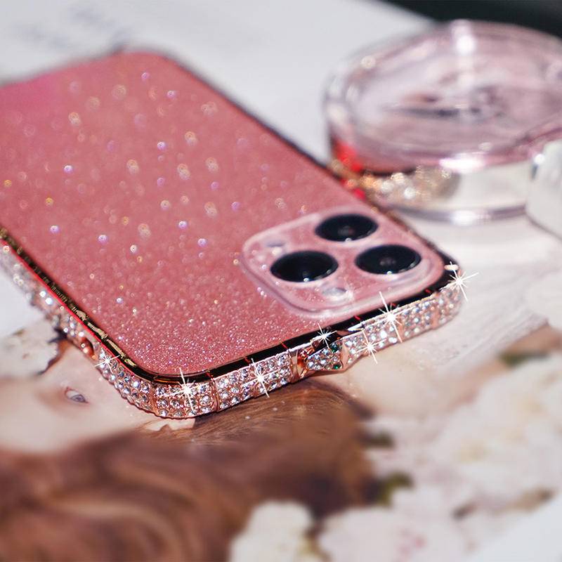 Stiker Bumper Akrilik Motif Kulit Ular + Glitter Untuk iPhone 13 / 12 / 11 Pro MAX / X / XS MAX / XR