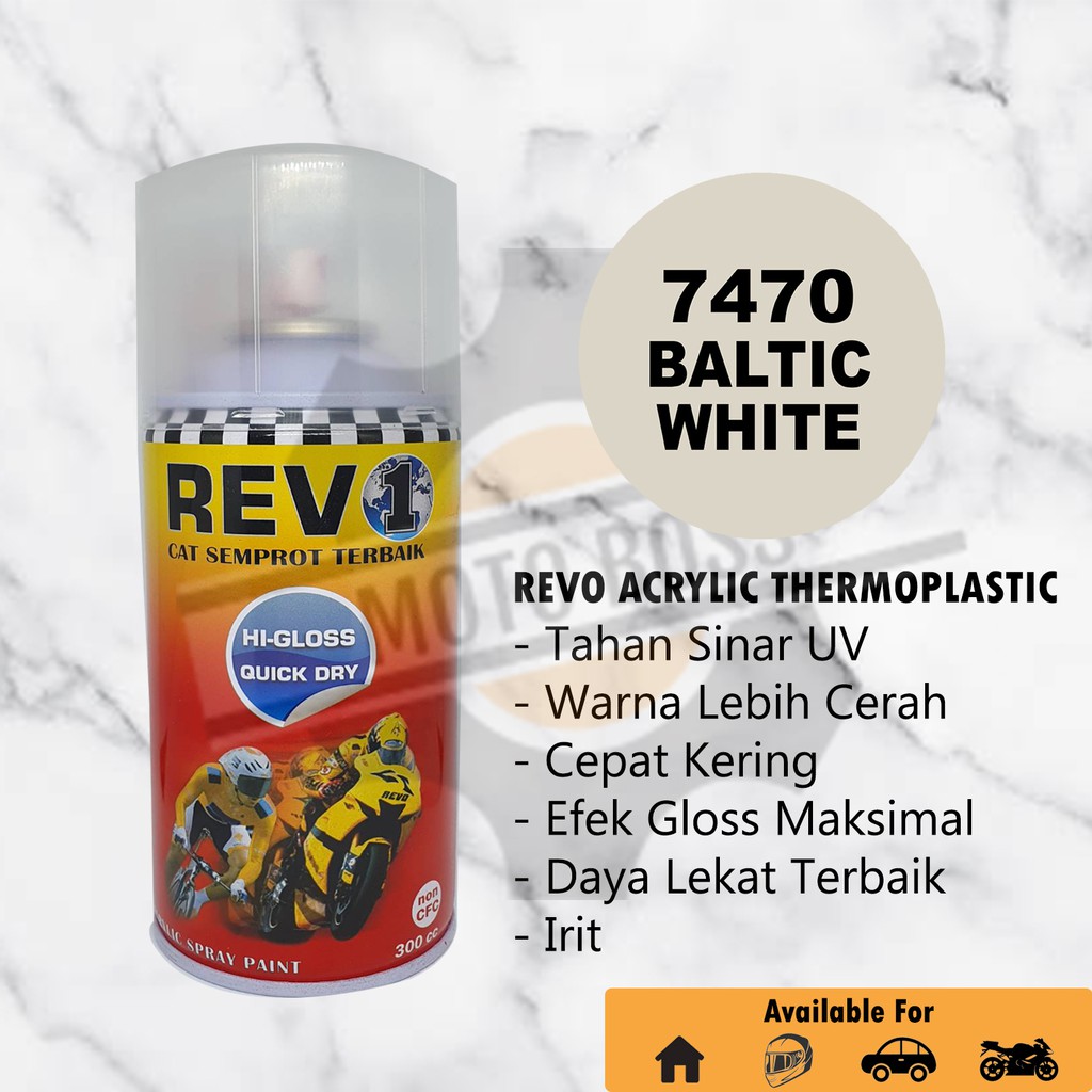 

Cat Semprot Acrylic Revo Baltic White 7470 - Pilox Pilox Akrilik