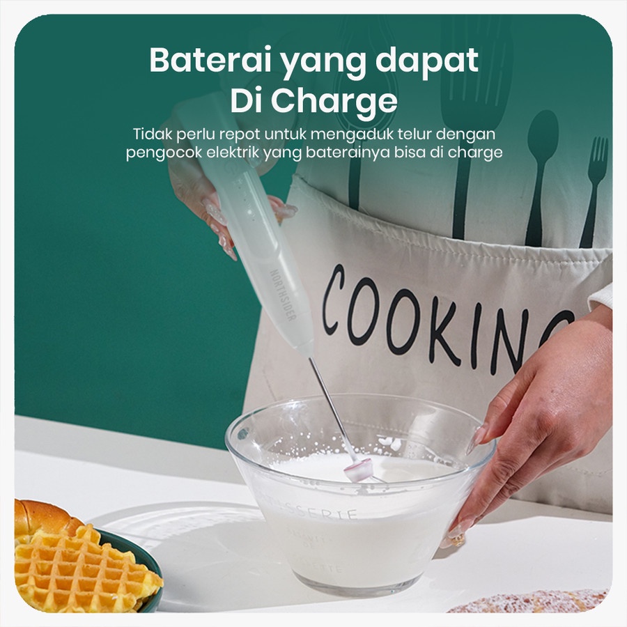 MILK FROTHER 3 WHISK RECHARGEABLE / EGG MIXER PENGOCOK TELUR DAN SUSU